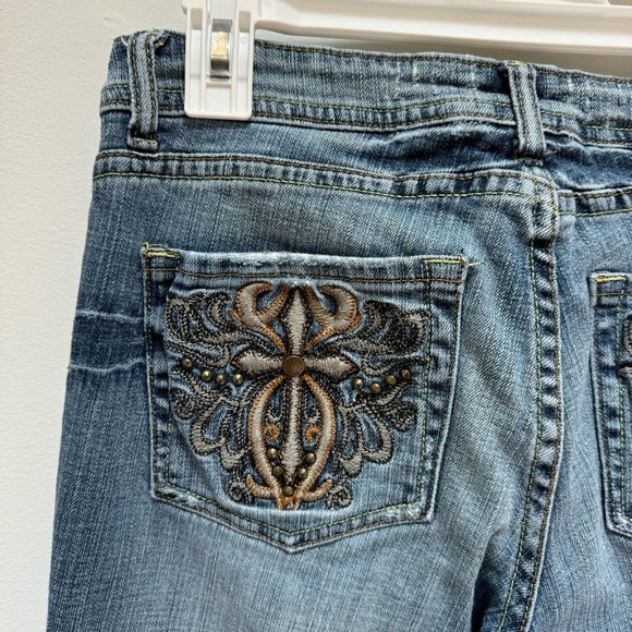 Cache‎ Y2K Embellished Jeans Light Wash Size 4 - Picture 6 of 13